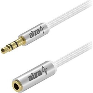 AlzaPower AluCore Audio 3,5 mm Jack (M) to 3,5 mm Jack (F) 1 m strieborný