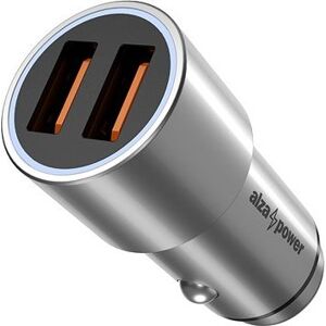 AlzaPower Car Charger X520 Fast Charge strieborná