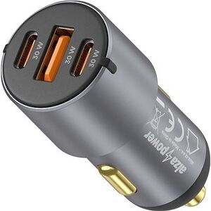 AlzaPower Car Charger P550 USB + USB-C Power Delivery sivá