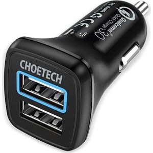 ChoeTech Quick 2x QC3.0 USB-A Car Charger Black