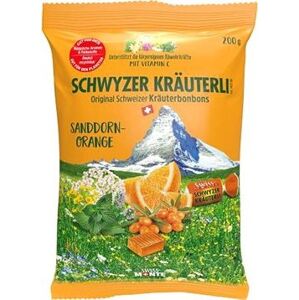 DOMACO Švajčiarske cukríky rakytník – pomaranč