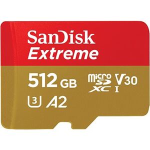 SanDisk microSDXC 512GB Extreme + Rescue PRO Deluxe + SD adaptér