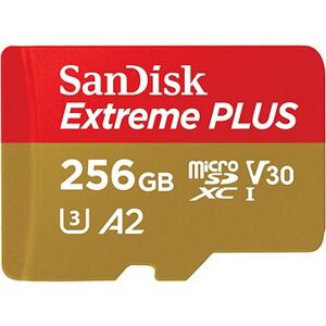 SanDisk microSDXC 256GB Extreme PLUS + Rescue PRO Deluxe + SD adaptér