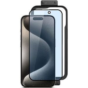 Epico 3D+ ochranné sklo s filtrom proti modrému svetlu na iPhone 15 – s inštalačným rámčekom