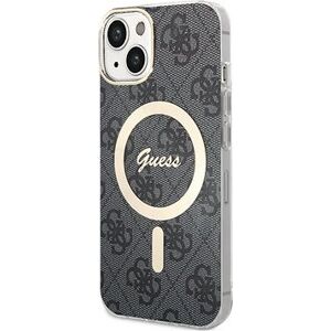 Guess 4G IML MagSafe Kompatibilný Zadný Kryt na iPhone 13 Black