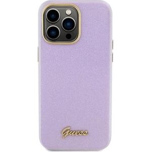 Guess PU Glitter Full Wrapped Zadný Kryt pre iPhone 15 Pro Max Lilac