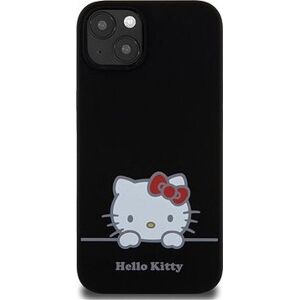 Hello Kitty Liquid Silicone Daydreaming Logo Zadný Kryt na iPhone 13 Black