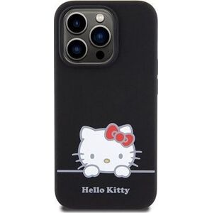 Hello Kitty Liquid Silicone Daydreaming Logo Zadný Kryt na iPhone 15 Pro Black