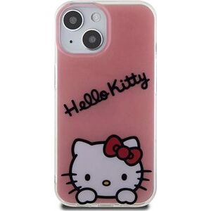 Hello Kitty IML Daydreaming Logo Zadný Kryt na iPhone 15 Pink
