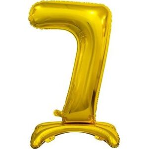 Balónik fóliový číslica zlatá na podstavci, 74 cm – 7