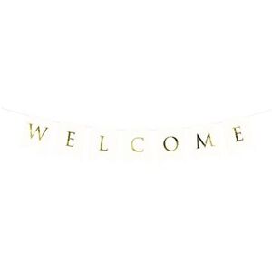 Girlanda Welcome – Vitajte – biela 15 × 95 cm