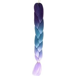 Soulima - Vlasy, kanelové syntetické vrkoče ombre fialovo-modré