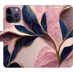 iSaprio flip puzdro Pink Leaves pre iPhone 14 Pro Max