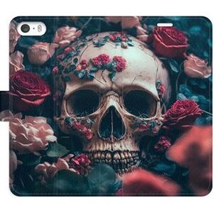 iSaprio flip pouzdro Skull in Roses 02 pro iPhone 5/5S/SE