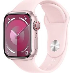 Apple Watch Series 9 41 mm Cellular Ružový hliník so svetlo ružovým športovým remienkom – S/M