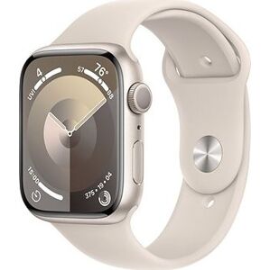 Apple Watch Series 9 45 mm Hviezdno biely hliník s hviezdno bielym športovým remienkom – S/M