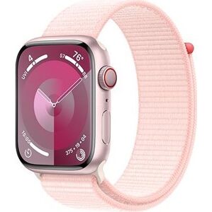 Apple Watch Series 9 45 mm Cellular Ružový hliník so svetlo ružovým prevliekacím športovým remienkom