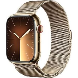 Apple Watch Series 9 45 mm Cellular Zlatý nerez so zlatým milánskym ťahom