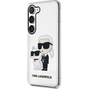 Karl Lagerfeld IML Glitter Karl and Choupette NFT Zadný Kryt na Samsung Galaxy S23+ Transparentný