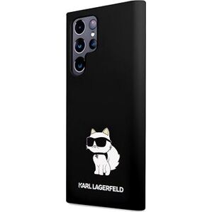Karl Lagerfeld Liquid Silicone Choupette NFT Zadný Kryt na Samsung Galaxy S23 Ultra Black
