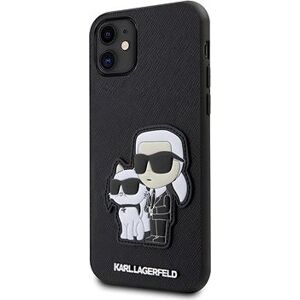 Karl Lagerfeld PU Saffiano Karl and Choupette NFT Zadný Kryt na iPhone 11 Black