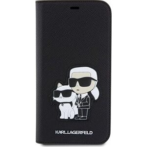 Karl Lagerfeld PU Saffiano Karl and Choupette NFT Book Pouzdro na iPhone 12/12 Pro Black