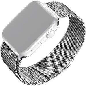 FIXED Mesh Strap pre Apple Watch 42/44/45/Ultra 49mm strieborný
