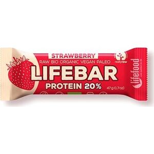 Lifefood Lifebar Protein RAW BIO 47 g, jahoda