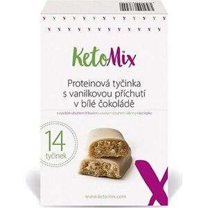 KetoMix Proteinové tyčinky s vanilkovou příchutí v bílé čokoládě 14 × 40 g