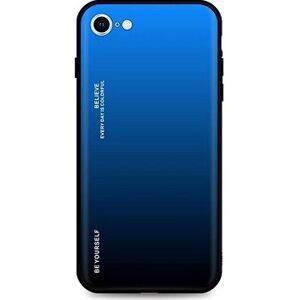 TopQ Kryt LUXURY iPhone SE 2022 pevný dúhový modrý 73932