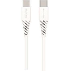 Swissten dátový kábel USB-C/USB-C Power Delivery (100 W) 2,5 m biely