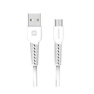 Swissten dátový kábel micro USB 1 m biely