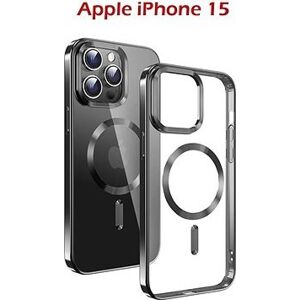 Swissten Clear Jelly MagStick Metallic pre iPhone 15 Plus čierny