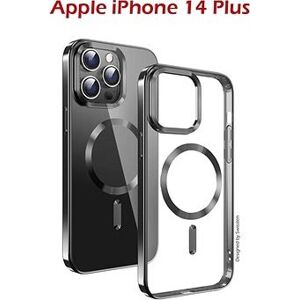 Swissten Clear Jelly MagStick Metallic na iPhone 14 Plus čierny