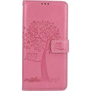 TopQ Puzdro Xiaomi Redmi Note 12S knižkové Ružový strom sovičky 106875