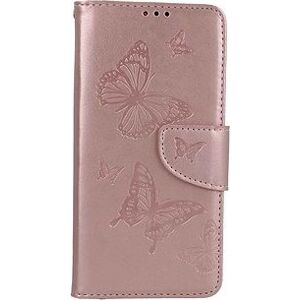 TopQ Puzdro Xiaomi Redmi Note 12S knižkové Butterfly ružové svetlé 111960