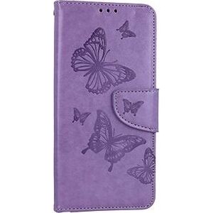 TopQ Puzdro Samsung A14 knižkové Butterfly fialové 111954