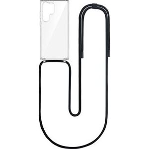 TopQ Kryt Simple Samsung S23 Ultra s čiernou šnúrkou priehľadný 111387