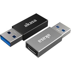 AKASA USB 3.1 Gen2 Type-C female to Type-A malé adaptér, 2 pack