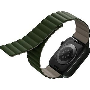 Uniq Revix Reversible Magnetic remienok pre Apple Watch 41/40/38 mm zelený/béžový