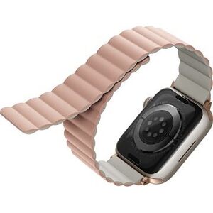 Uniq Revix Reversible Magnetic remienok pre Apple Watch 38/40/41mm ružový/béžový