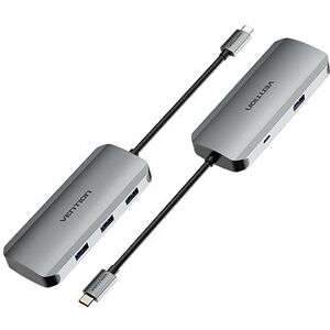 Vention USB-C to USB 3.0× 4/Micro USB-B Hub 0,15 m Gray Aluminum