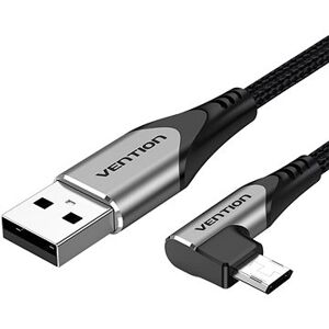 Vention Reversible 90° USB 2.0 -> microUSB Cotton Cable Gray 1 m Aluminium Alloy Type