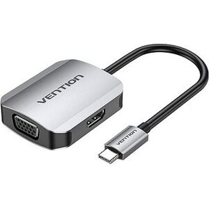 Vention USB-C to HDMI + VGA Converter 0,15 cm Gray Aluminum Alloy Type