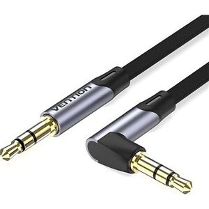 Vention 3.5mm Jack Right Angle Male to Male Flat Aux Cable 1m Gray Aluminum Alloy Type