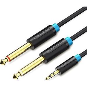 Vention 3,5 mm Male to 2× 6,3 mm Male Audio Cable 1 m Black