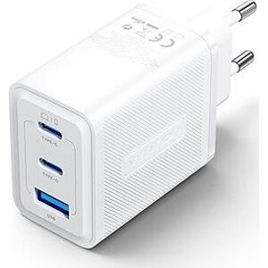 Vention 3-Port USB (C + C + A) GaN Charger (65 W/65 W/30 W) EÚ-Plug White