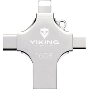 Viking USB flash disk 16 GB 4 v 1 strieborná