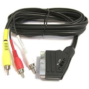 PremiumCord Kabel SCART – 3× CINCH M/M 1,5 m s prepínačom