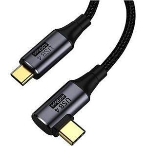 PremiumCord USB4™ Gen 3×2 40Gbps 8K@60Hz 240W Thunderbolt 3 zahnutý kábel 0,3 m